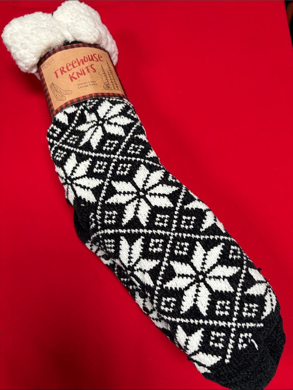 Treehouse Knits size 9-11 Sherpa lined lounge socks!! NWT!